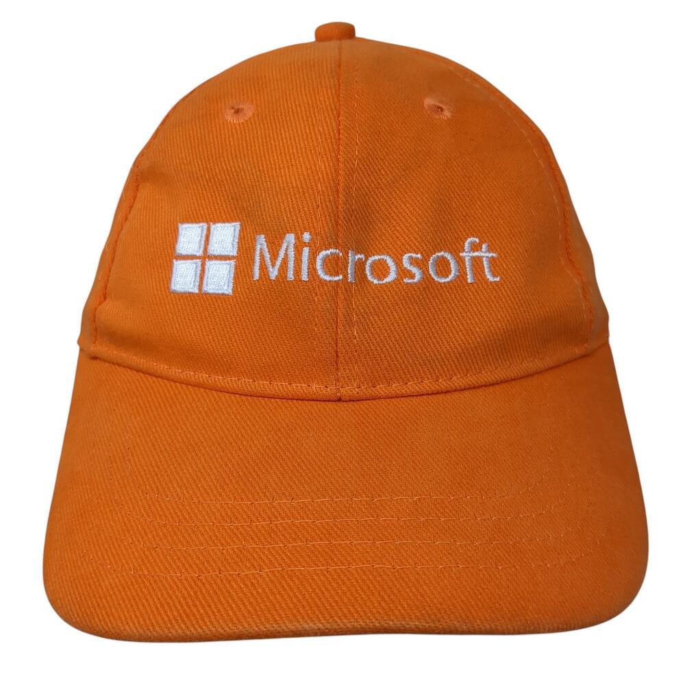Microsoft Coder Strapback Baseball Cap Orange One… - image 1